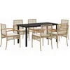 Image de vidaXL - 7-delige - Tuinset - met - kussens - poly - rattan - beige