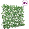 Image de vidaXL - Kunstplant - klimop - op - latwerk - 5 - st - uittrekbaar - 186x30 - cm - groen