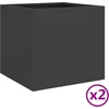 Image de vidaXL - Plantenbakken - 2 - st - 32x30x29 - cm - staal - zwart