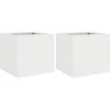 Image de vidaXL - Plantenbakken - 2 - st - 32x30x29 - cm - staal - wit