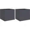 Image de vidaXL - Plantenbakken - 2 - st - 32x30x29 - cm - staal - antracietkleurig