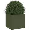 Image de vidaXL - Plantenbak - 32x30x29 - cm - staal - olijfgroen