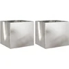 Image de vidaXL - Plantenbakken - 2 - st - 32x30x29 - cm - roestvrij - staal - zilverkleurig
