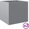Image de vidaXL - Plantenbakken - 2 - st - 42x40x39 - cm - gegalvaniseerd - staal - zilverkleur