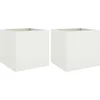 Image de vidaXL - Plantenbakken - 2 - st - 49x47x46 - cm - staal - wit