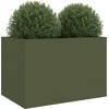 Image de vidaXL - Plantenbak - 62x47x46 - cm - staal - olijfgroen