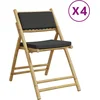 Image de vidaXL - Bistroset - 4 - st - inklapbaar - met - kussens - bamboe - donkergrijs