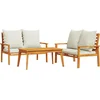 Image de vidaXL - 3-delige - Loungeset - met - kussens - massief - acaciahout