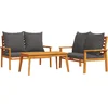 Image de vidaXL - 3-delige - Loungeset - met - kussens - massief - acaciahout
