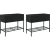Image de vidaXL - Plantenbakken - met - schap - 2 - st - 90x40x75 - poly - rattan - zwart