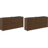 Image de vidaXL - Plantenbakken - met - 2 - potten - 2 - st - 90x20x40 - cm - poly - rattan - bruin