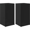 Image de vidaXL - Plantenbakken - 2 - st - 40x40x80 - cm - poly - rattan - zwart