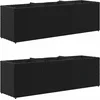 Image de vidaXL - Plantenbakken - met - 3 - potten - 2 - st - 105x30x32 - cm - poly - rattan - zwart