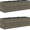 Image de vidaXL - Plantenbakken - met - 3 - potten - 2 - st - 105x30x32 - cm - poly - rattan - grijs