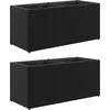 Image de vidaXL - Plantenbakken - met - 2 - potten - 2 - st - 72x30x32 - cm - poly - rattan - zwart