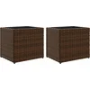Image de vidaXL - Plantenbakken - 2 - st - 36x30x32 - cm - poly - rattan - bruin
