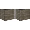 Image de vidaXL - Plantenbakken - 2 - st - 36x30x32 - cm - poly - rattan - grijs