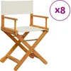 Image de vidaXL - Tuinstoelen - 8 - st - inklapbaar - stof - crèmewit