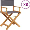 Image de vidaXL - Tuinstoelen - 8 - st - inklapbaar - stof - donkergrijs