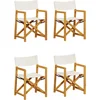 Image de vidaXL - Tuinstoelen - 4 - st - inklapbaar - stof - crèmewit