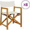 Image de vidaXL - Tuinstoelen - 8 - st - inklapbaar - stof - crèmewit