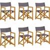 Image de vidaXL - Tuinstoelen - 6 - st - inklapbaar - stof - donkergrijs