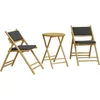 Image de vidaXL - 3-delige - Bistroset - inklapbaar - met - kussens - bamboe - donkergrijs