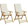 Image de vidaXL - Tuinstoelen - 2 - st - inklapbaar - met - kussens - bamboe