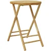 Image de vidaXL - Tuintafel - inklapbaar - Ø - 55x75 - cm - bamboe