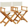 Image de vidaXL - Regisseursstoelen - 2 - st - inklapbaar - stof - crèmewit