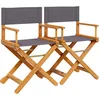 Image de vidaXL - Regisseursstoelen - 2 - st - inklapbaar - stof - donkergrijs