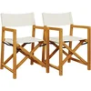 Image de vidaXL - Regisseursstoelen - 2 - st - inklapbaar - stof - crèmewit