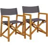 Image de vidaXL - Regisseursstoelen - 2 - st - inklapbaar - stof - donkergrijs