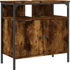 Image de vidaXL - Badkamerkast - 60x30x60 - cm - bewerkt - hout - gerookt - eikenkleurig