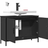 Image de vidaXL - Wastafelkast - 80x30x60 - cm - bewerkt - hout - zwart