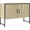 Image de vidaXL - Wastafelkast - 80x33x60 - cm - bewerkt - hout - sonoma - eikenkleurig