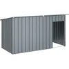 Image de vidaXL - Hondenhok - met - dak - 196x91x110 - cm - verzinkt - staal - antracietkleurig