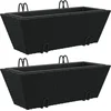 Image de vidaXL - Plantenbakken - 2 - st - met - haken - poly - rattan - zwart
