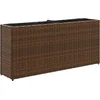 Image de vidaXL - Plantenbak - met - 2 - potten - 90x20x40 - cm - poly - rattan - bruin
