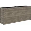 Image de vidaXL - Plantenbak - met - 2 - potten - 90x20x40 - cm - poly - rattan - grijs