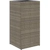 Image de vidaXL - Plantenbak - 40x40x80 - cm - poly - rattan - grijs