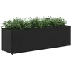Image de vidaXL - Plantenbak - met - 3 - potten - 105x30x32 - cm - poly - rattan - zwart