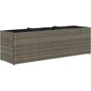 Image de vidaXL - Plantenbak - met - 3 - potten - 105x30x32 - cm - poly - rattan - grijs