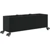 Image de vidaXL - Plantenbak - met - wielen - 3 - potten - 107x32x38 - cm - poly - rattan - zwart