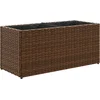 Image de vidaXL - Plantenbak - met - 2 - potten - 72x30x32 - cm - poly - rattan - bruin