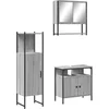 Image de vidaXL - 3-delige - Badkamermeubelset - bewerkt - hout - grijs - sonoma - eikenkleur