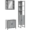 Image de vidaXL - 3-delige - Badkamermeubelset - bewerkt - hout - grijs - sonoma - eikenkleur