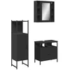 Image de vidaXL - 3-delige - Badkamerkastenset - bewerkt - hout - zwart