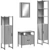 Image de vidaXL - 4-delige - Badkamermeubelset - bewerkt - hout - grijs - sonoma - eikenkleur
