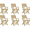 Image de vidaXL - Tuinstoelen - 6 - st - inklapbaar - 54,5x61,5x86,5 - cm - acaciahout
